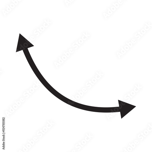 Long arrow vector icon. Black horizontal double arrow. Vector 10 Eps.