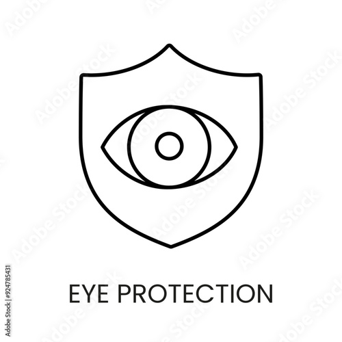 Eye protection line icon vector with editable stroke