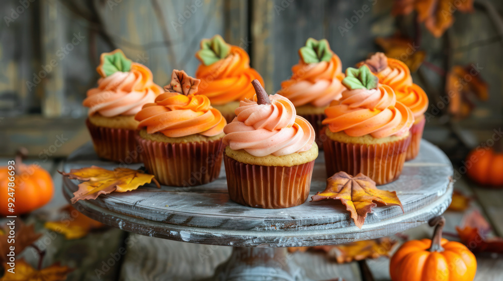 Autumn Themed Pumpkin Cupcakes Autumn Themed Pumpkin Cupcakes