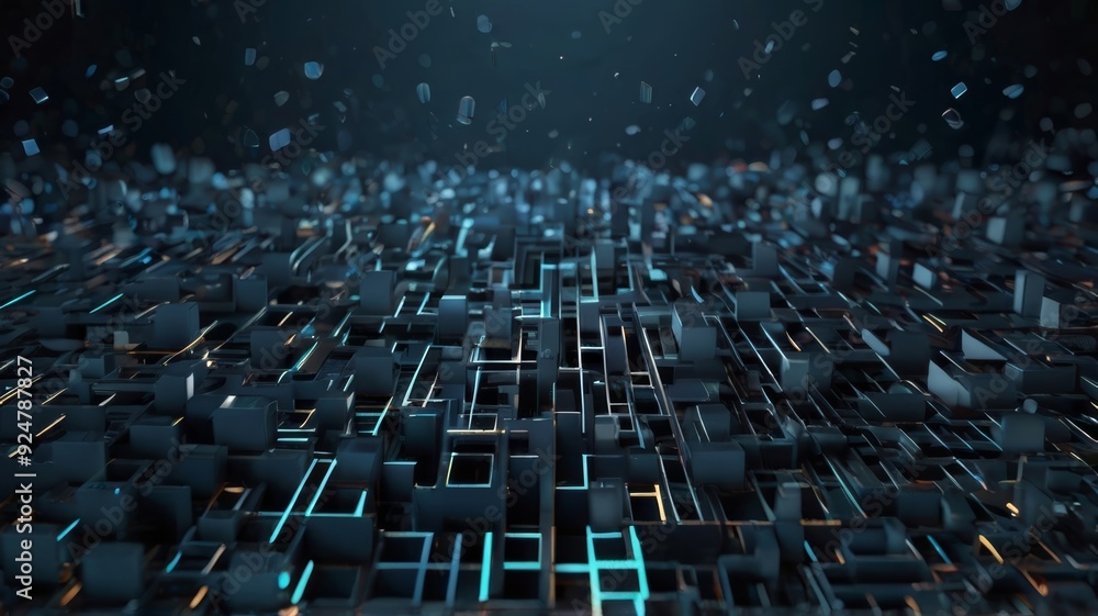 Obraz premium 3d abstract digital background with thick and thin