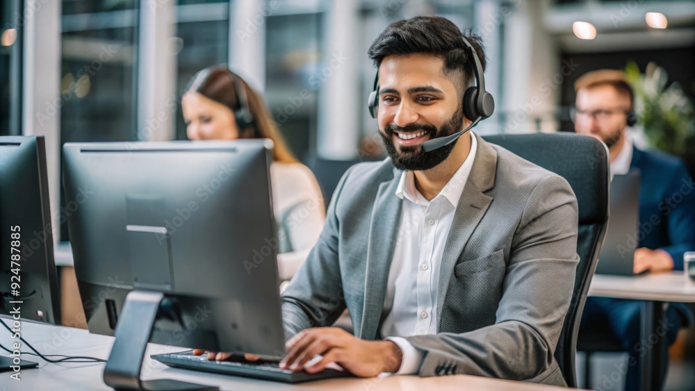An Indian customer support expert working in a modern office environment, providing assistance.
An Indian customer support expert working in a modern office environment, providing assistance.