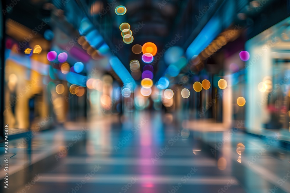 Blurred mall interior without people. AI generated Blurred mall interior without people. AI generated