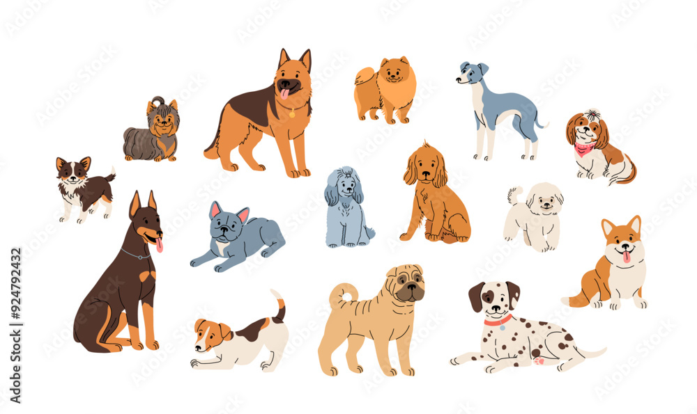 Foto Dog breeds set