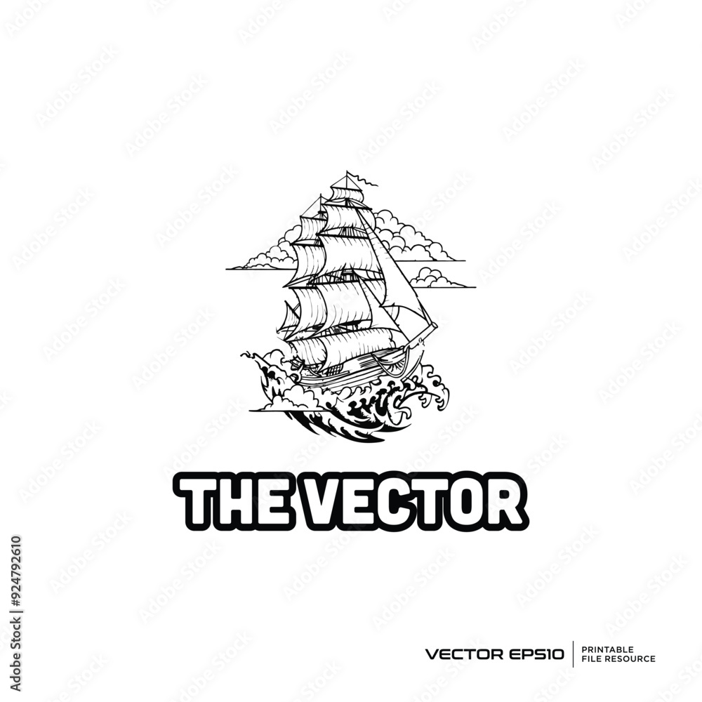 Viking ship, vector, logo, character, cartoon, illustration, eps10 Viking ship, vector, logo, character, cartoon, illustration, eps10