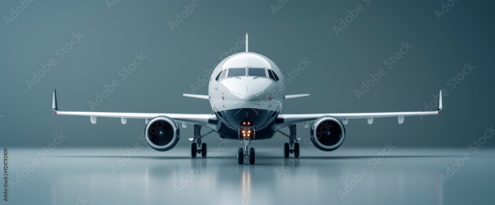 An Airplane On A White Background, Isolated 3D Illustration An Airplane On A White Background, Isolated 3D Illustration