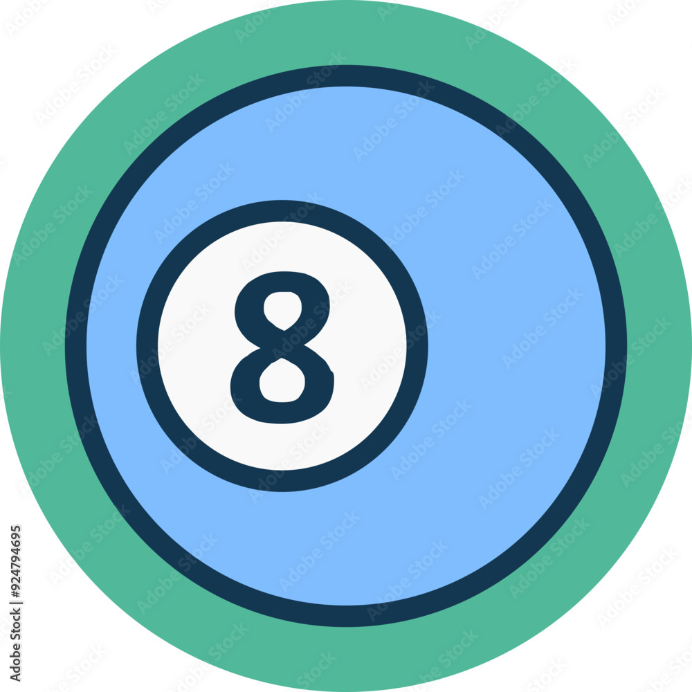 Billiard Ball vector icon in rounded style Billiard Ball vector icon in rounded style