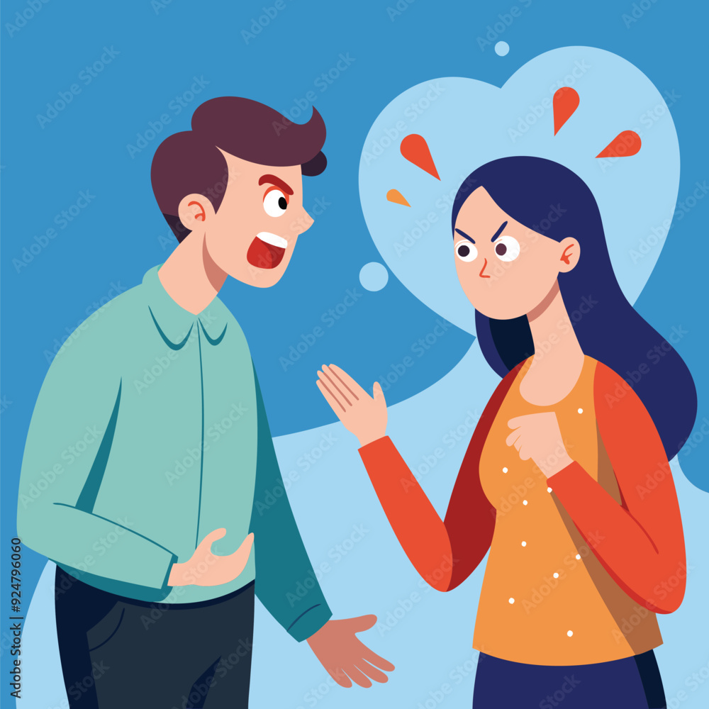 Couple Upset and Fighting clipart editable Illustrator Artwork Couple Upset and Fighting clipart editable Illustrator Artwork