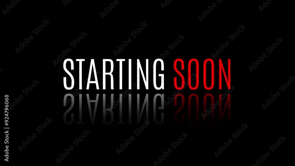Stream Starting Soon Animated Banner with White Red Letters And Black Background Stream Starting Soon Animated Banner with White Red Letters And Black Background