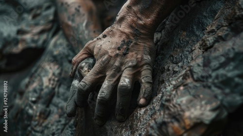 Wallpaper Mural A climber attaching a rope to a quickdraw, mid-climb Torontodigital.ca