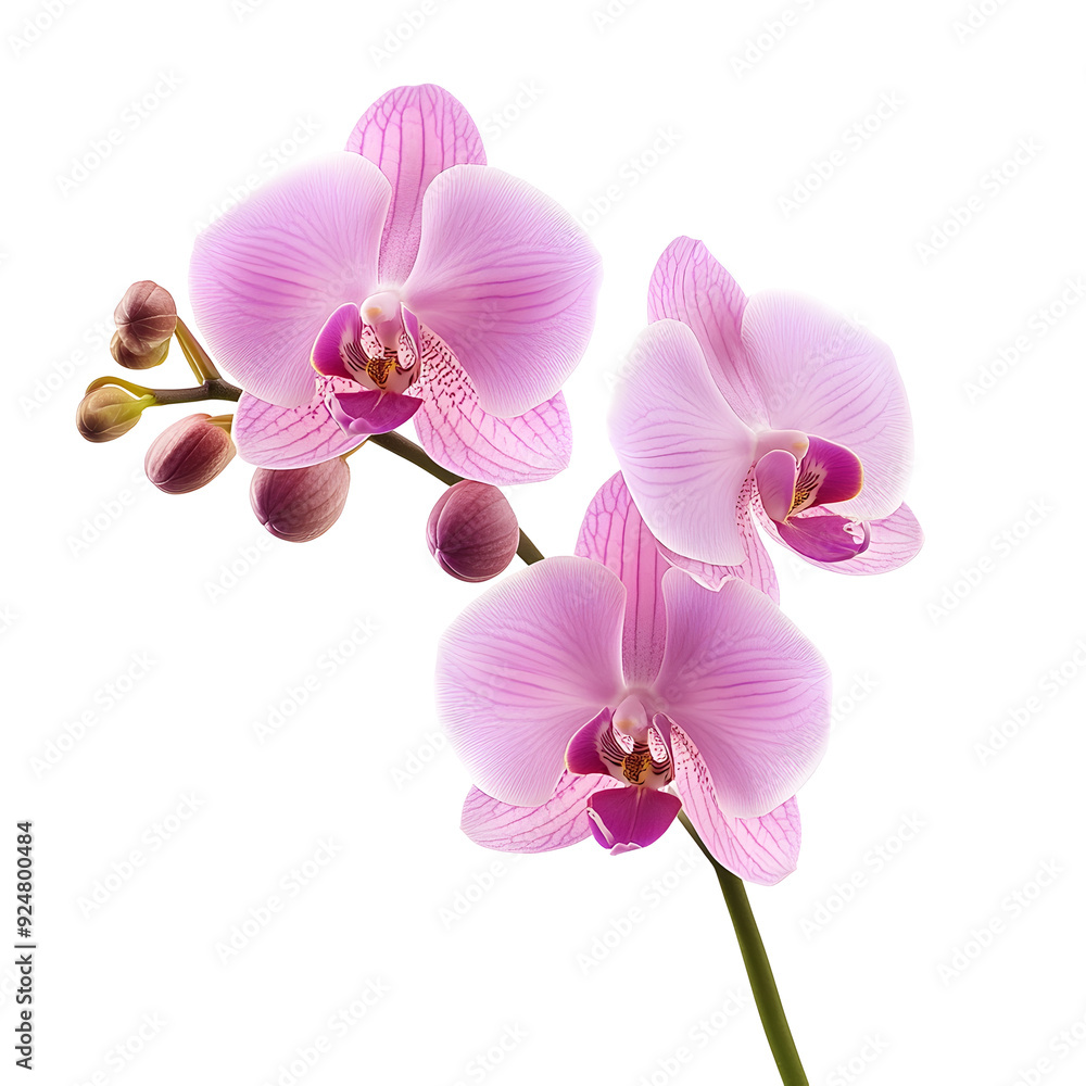 Photography of Elegant Pink Orchid Flowers Isolated on Plain White Transparent Background PNG in High Detail Photography of Elegant Pink Orchid Flowers Isolated on Plain White Transparent Background PNG in High Detail