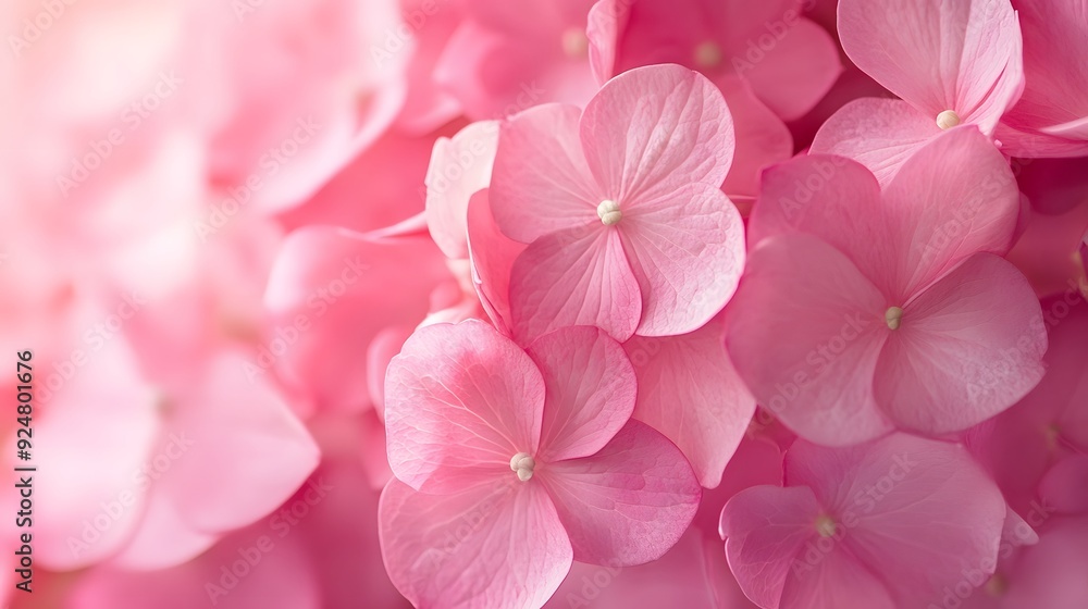 Close-up of pink hydrangea flowers background Close-up of pink hydrangea flowers background