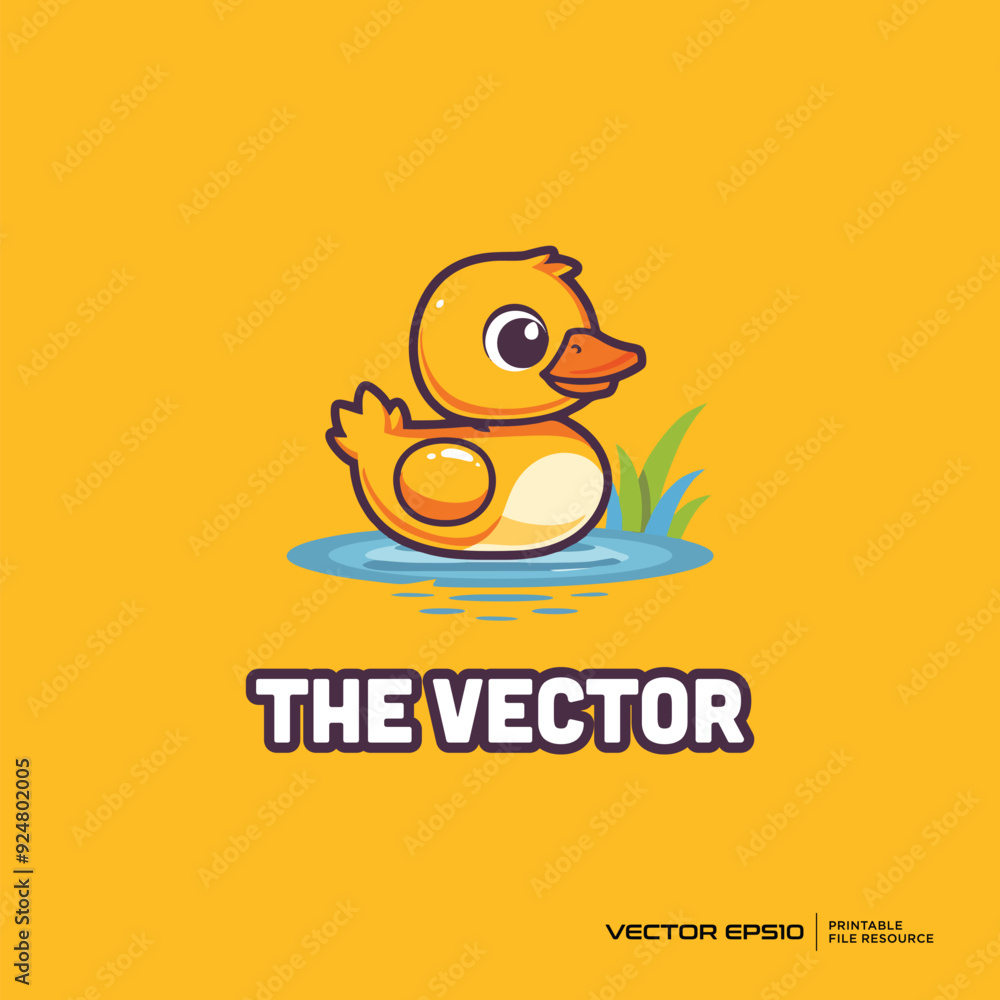 Cute duck mascot, vector, logo, character, cartoon, illustration, eps10 Cute duck mascot, vector, logo, character, cartoon, illustration, eps10