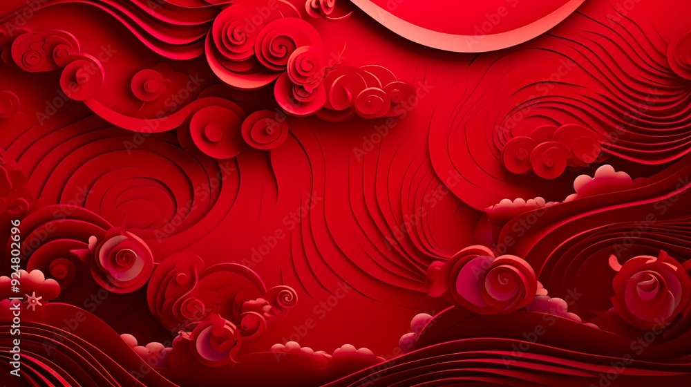 Chinese traditional Background design with abstract pattern in red Background Chinese red textured pattern Chinese traditional Background design with abstract pattern in red Background Chinese red textured pattern
