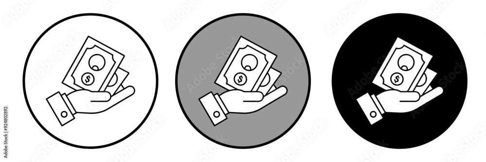 Payment with money, buying or purchase of goods flat vector icon for apps and websites Payment with money, buying or purchase of goods flat vector icon for apps and websites