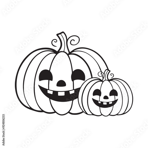 Cute Halloween coloring page for toddlers kids and adults simple and bold easy halloween line art