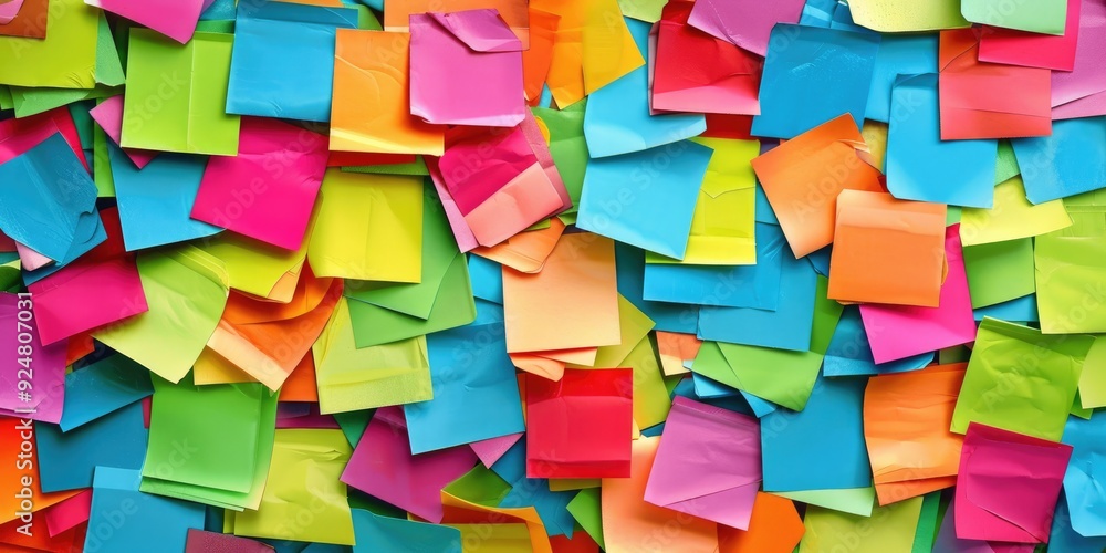 Colorful post it stickers stuck Generative AI Colorful post it stickers stuck Generative AI