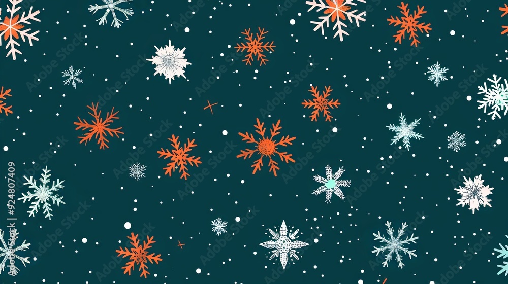 Winter pattern of snowflakes background Winter pattern of snowflakes background
