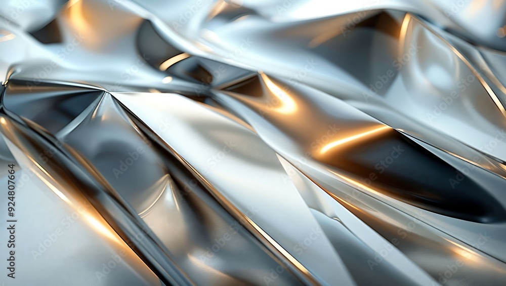 A stunning close-up captures the dynamic interplay of light and shadow on intricately folded metallic surfaces, creating a mesmerizing visual symphony of form and tone. A stunning close-up captures the dynamic interplay of light and shadow on intricately folded metallic surfaces, creating a mesmerizing visual symphony of form and tone.