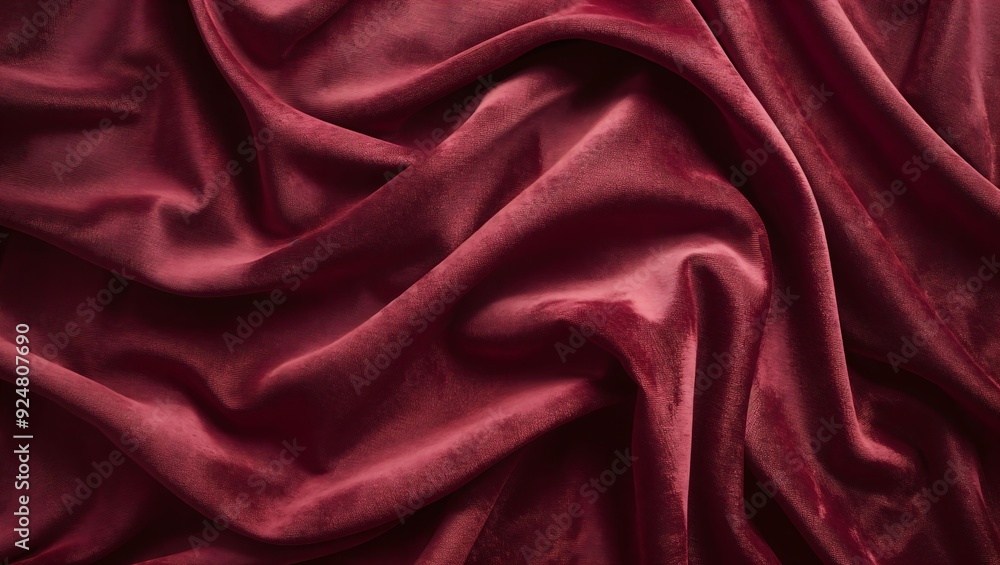 A Lush Crimson Fabric Draped Elegantly, Showcasing Deep Red Hues and Dynamic Textures, Invoking a Sense of Warmth, Luxury, and Richness Amidst a Soft Flowing Composition. A Lush Crimson Fabric Draped Elegantly, Showcasing Deep Red Hues and Dynamic Textures, Invoking a Sense of Warmth, Luxury, and Richness Amidst a Soft Flowing Composition.