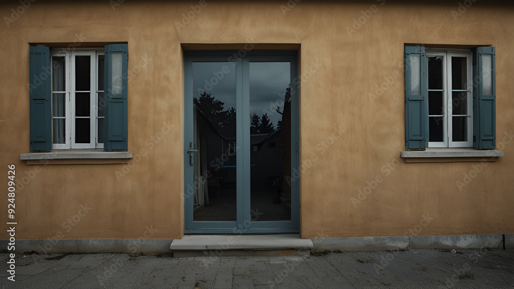 Fototapeta premium House with a large window overlooking a natural view.