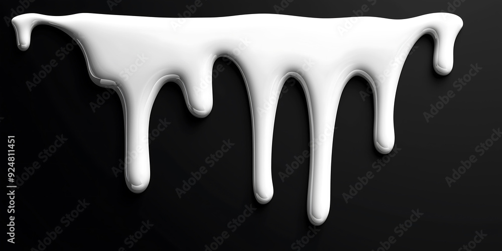 Dripping White Paint on Black Background, Abstract Contrast Dripping White Paint on Black Background, Abstract Contrast
