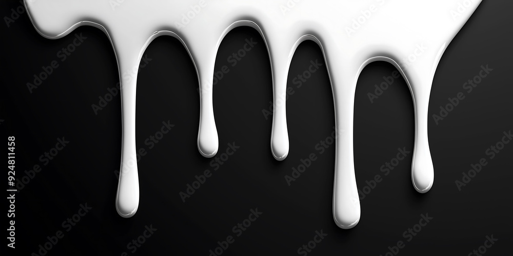 Dripping White Paint on Black Background, Abstract Contrast Dripping White Paint on Black Background, Abstract Contrast