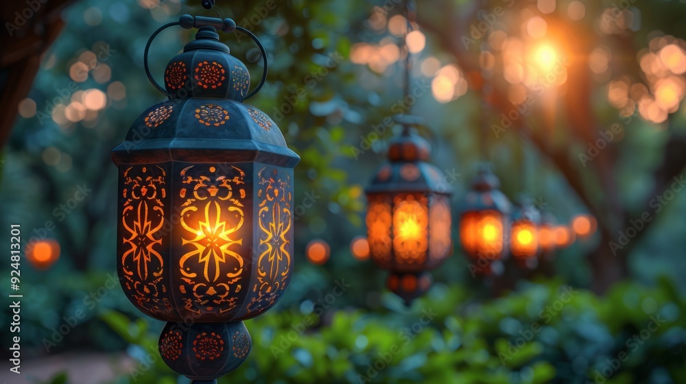 Lanterns with the background of the month of Ramadan Lanterns with the background of the month of Ramadan