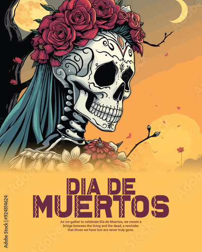 Decorations Mexican Day of the Dead vector sugar skulls Catrina calavera