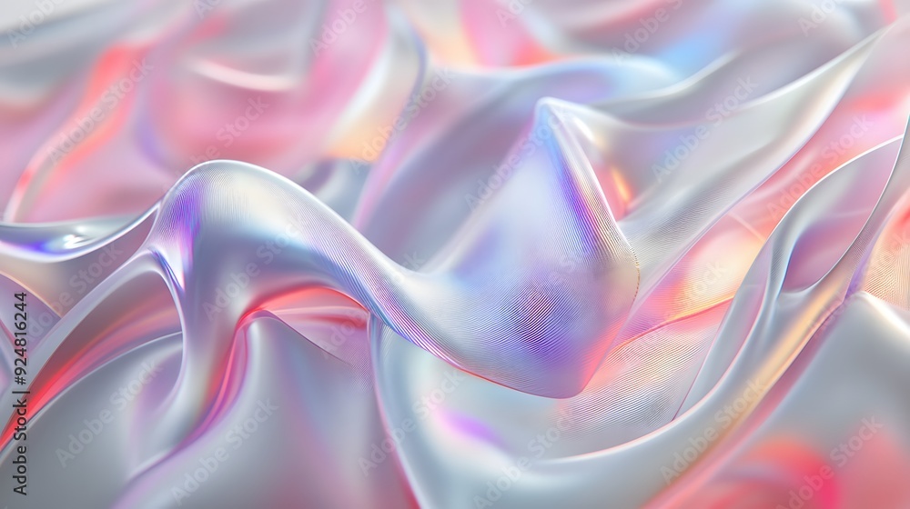 68. Ethereal geometric forms with a translucent, holographic sheen on a clear background 68. Ethereal geometric forms with a translucent, holographic sheen on a clear background