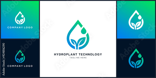 Vector of hydroplant technology logo design template, can be used in various media easily, editable