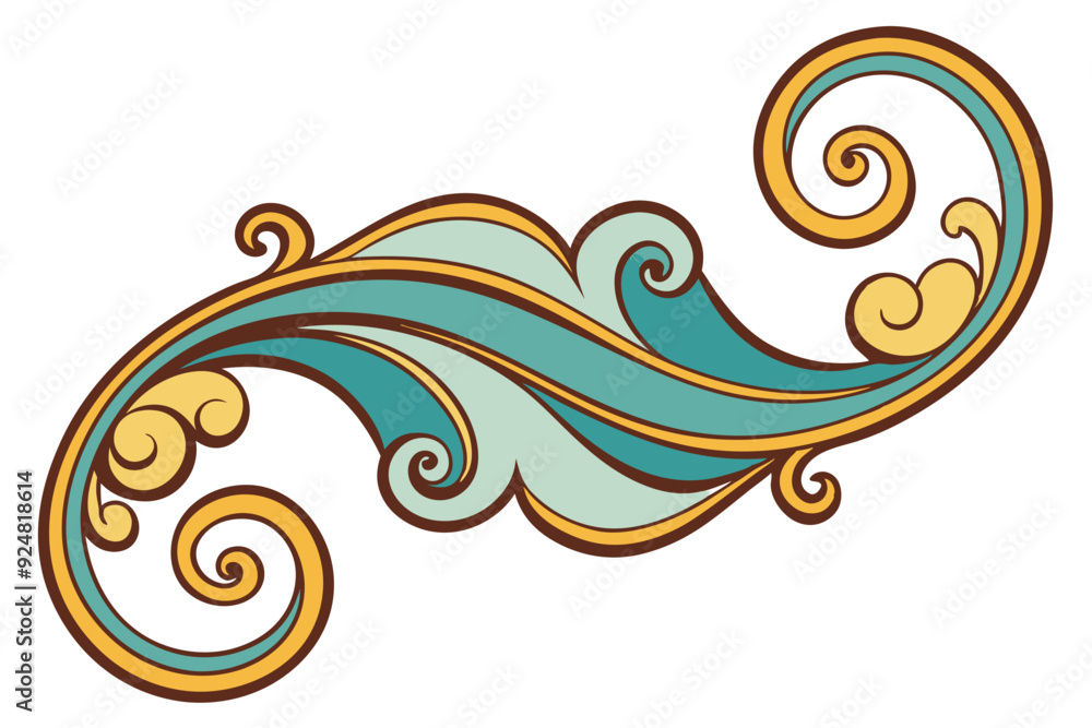 Fototapeta premium decorative ornate frame with curls