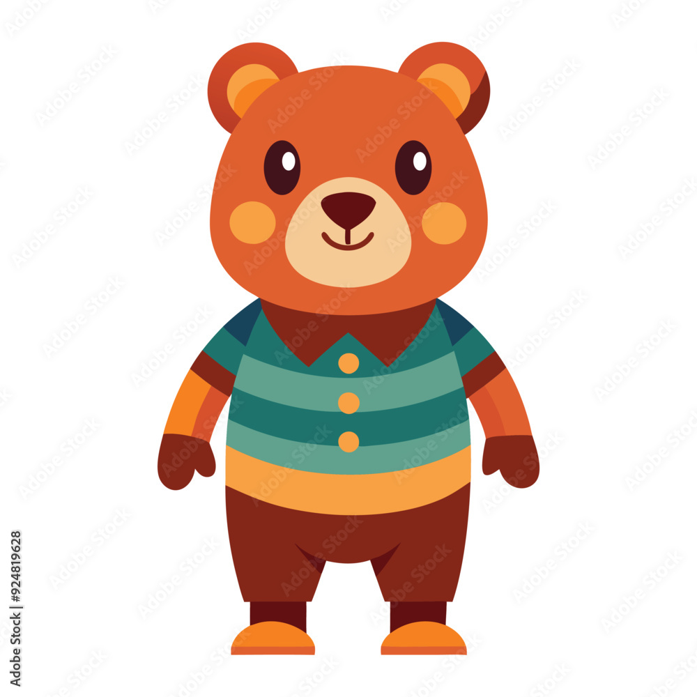 Obraz premium Illustration of retro style teddy bear character standing