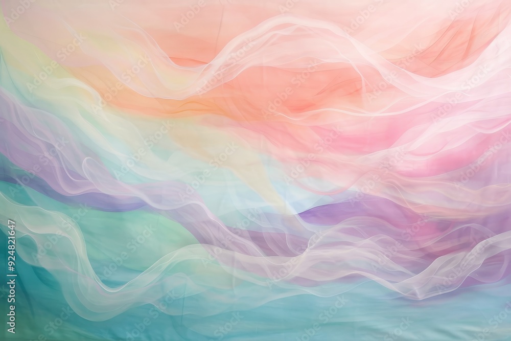 Fototapeta premium close up of colorful fabric, An untouched spectrum of pastel colors blending seamlessly into each other, presenting no shapes or forms