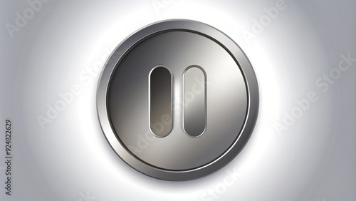 A grey pause symbol on a circular background, with a subtle gradient effect, indicating a temporary halt in a process or activity.