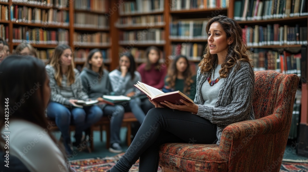 Woman Reading Aloud in Woman Reading Aloud in