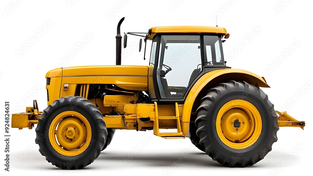 Obraz premium Yellow agricultural tractor