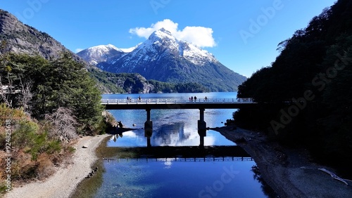 Bariloche Skyline At San Carlos De Bariloche In Rio Negro Argentina. Snowy Mountains. Chico Circuit. Travel Background. Bariloche Skyline At San Carlos De Bariloche In Rio Negro Argentina. photo