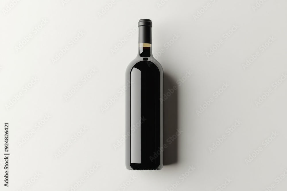 Minimalistic wine bottle mockup on a clean surface with elegant design and simple color palette Minimalistic wine bottle mockup on a clean surface with elegant design and simple color palette
