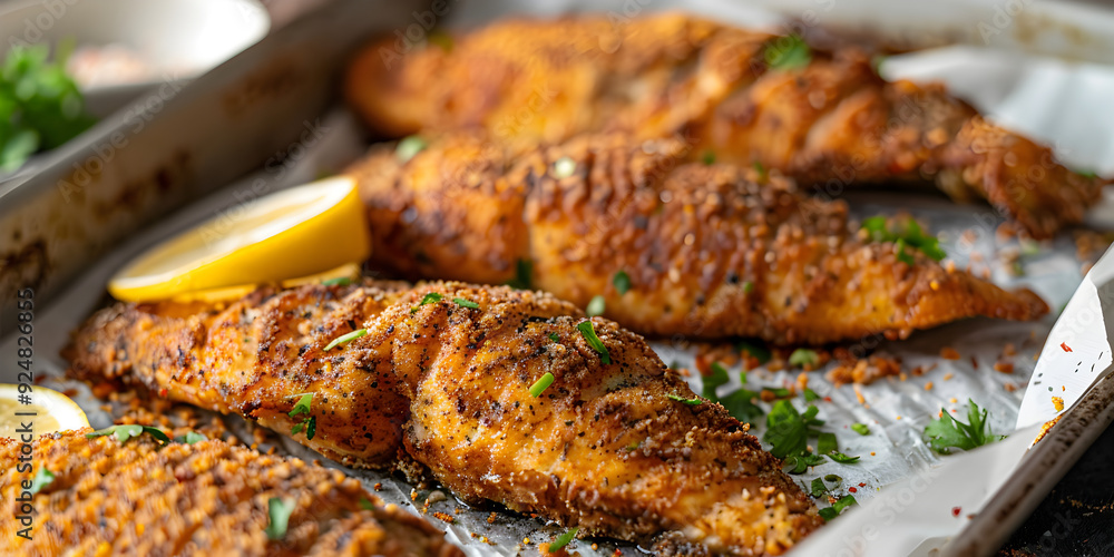 Mouthwatering Crispy Fish Dish with Tartar Sauce on a Light Background
Mouthwatering Crispy Fish Dish with Tartar Sauce on a Light Background