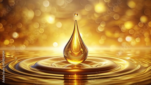 Beautiful drop of oil on golden background, luxury, beauty, organic, skincare, health, beauty product, golden drop, natural