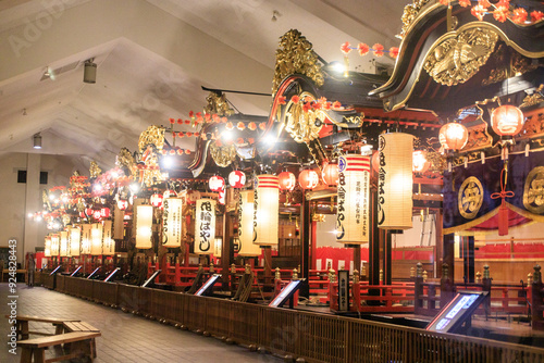 Vibrant Hanawa Bayashi Festival Display at Kazuno Antler Roadside Station photo