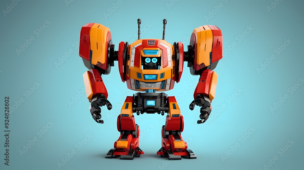 Fototapeta premium Bus robot toy 3d