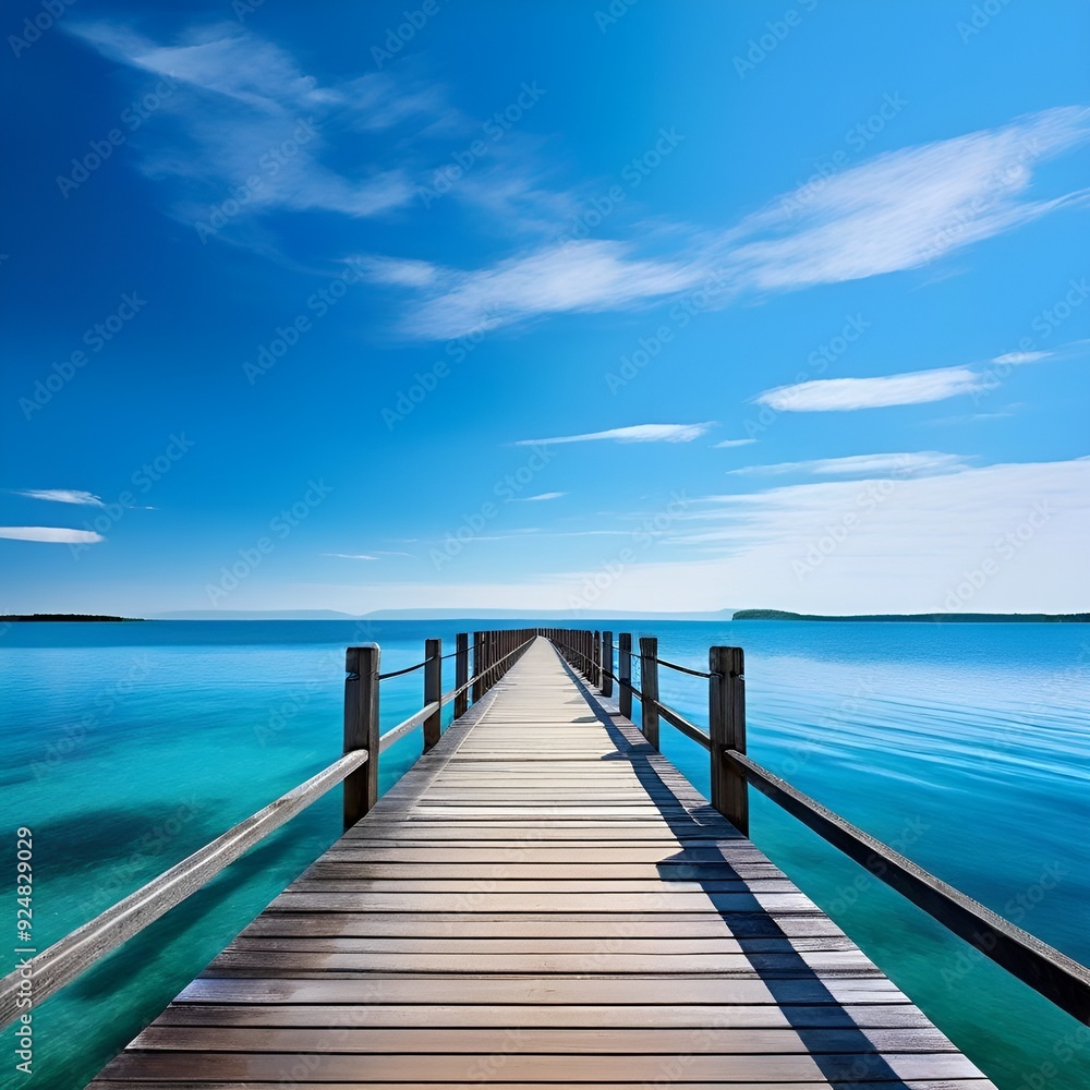 Fototapeta premium wooden bridge over the sea