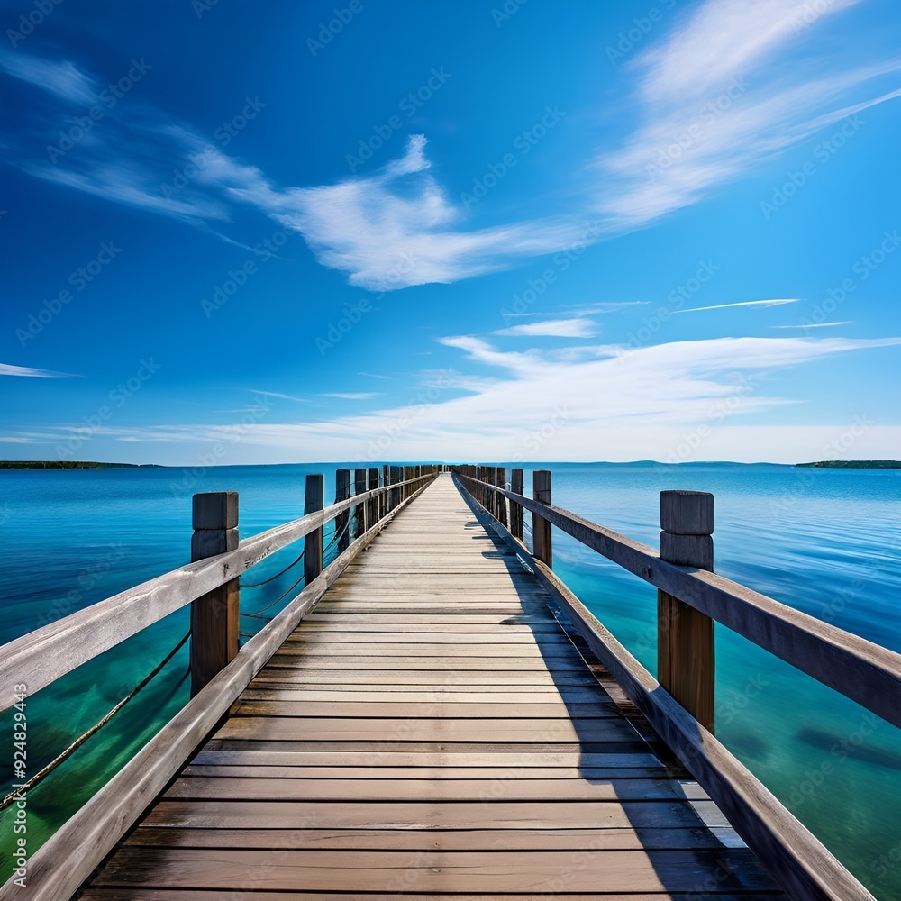 Fototapeta premium wooden bridge over the sea