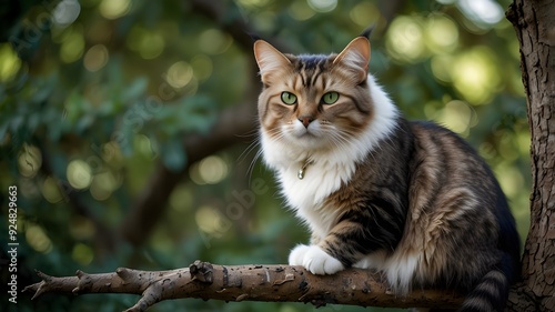 A sleek and elegant cat, lounging on a velvet cushion, its fur shimmering in the light of a crystal chandelier.