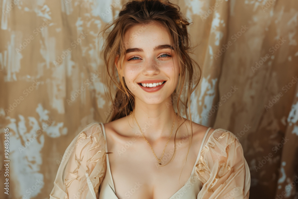 Fototapeta premium Effortless beauty and genuine happiness of individuals, focusing on their expressive faces and relaxed settings. The atmosphere is lighthearted and natural