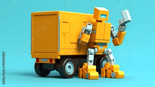 Box Truck robot toy 3d