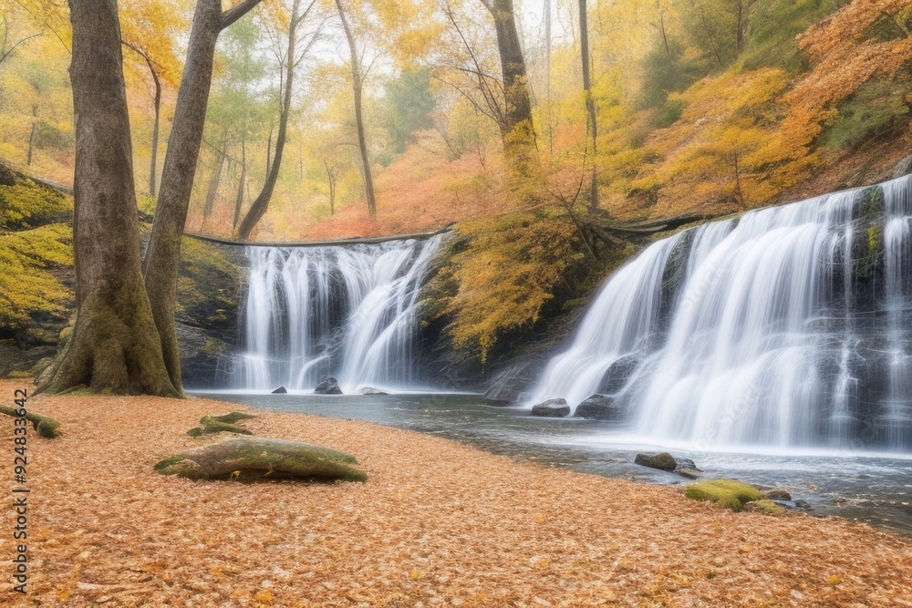 Waterfall in autumn forest Waterfall in autumn forest