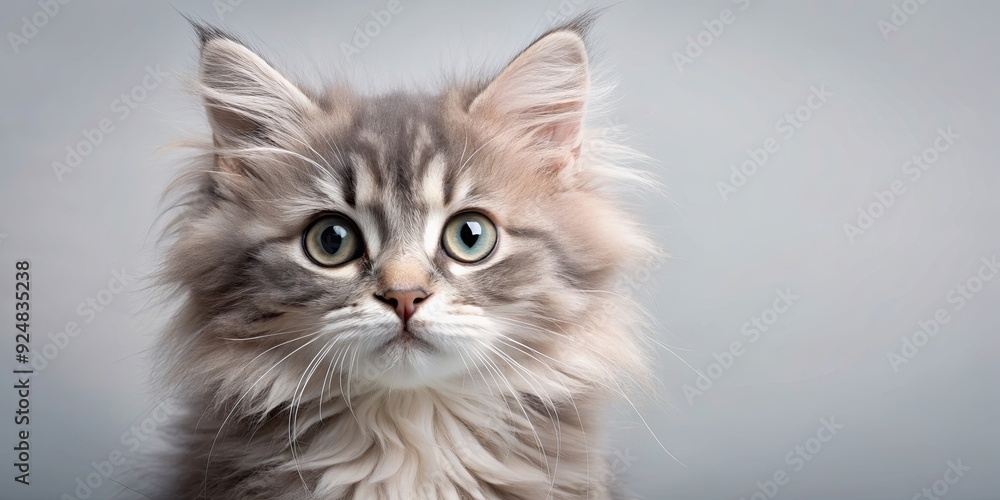 Funny gray longhair kitten with big beautiful eyes, kitten, gray, longhair, funny, cute, adorable, fluffy, pet, animal, domestic Funny gray longhair kitten with big beautiful eyes, kitten, gray, longhair, funny, cute, adorable, fluffy, pet, animal, domestic
