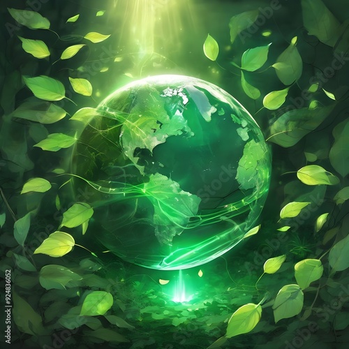 earth and green leaves